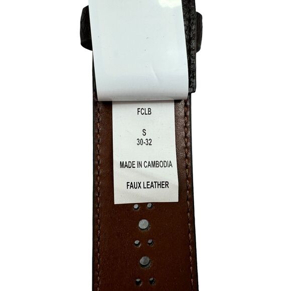 Club Room Mens Casual Brogue Dress Belt Brown S 30-32 - Picture 4 of 4